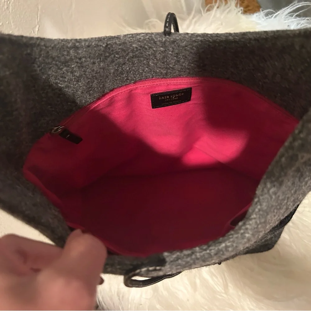 Kate Spade Gray and Black Hobo Bag Excellent Condition With COA